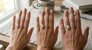 3 Carat Diamond Ring on Different Hand Sizes — Ring Size Chart Included