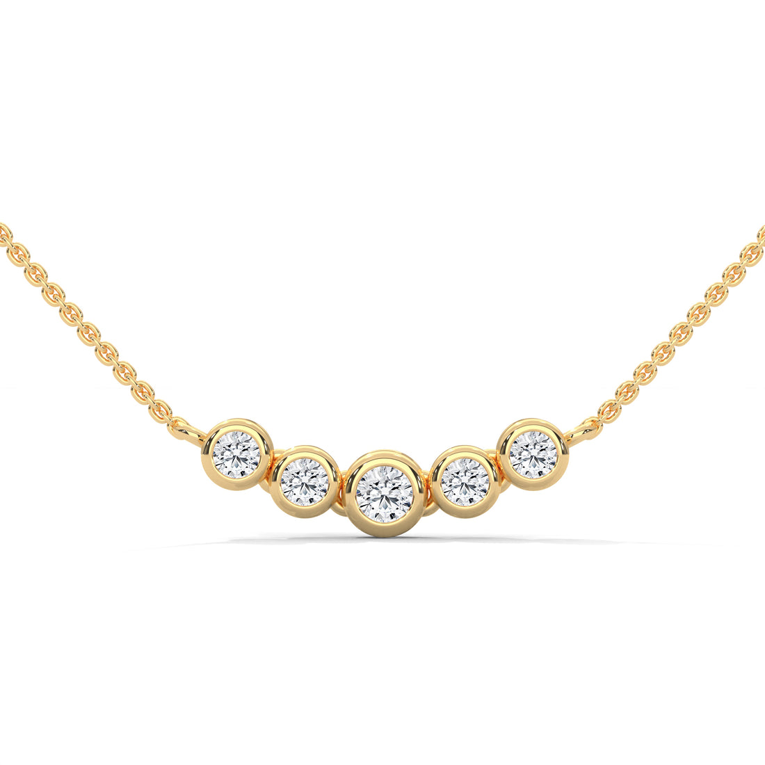 Five Diamond Gold Necklace
