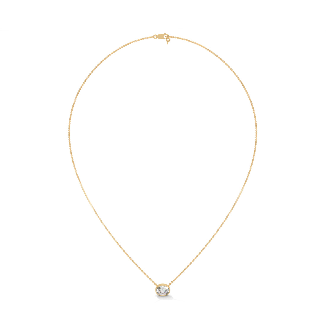 1.50 carat oval lab diamond bezel set pendant