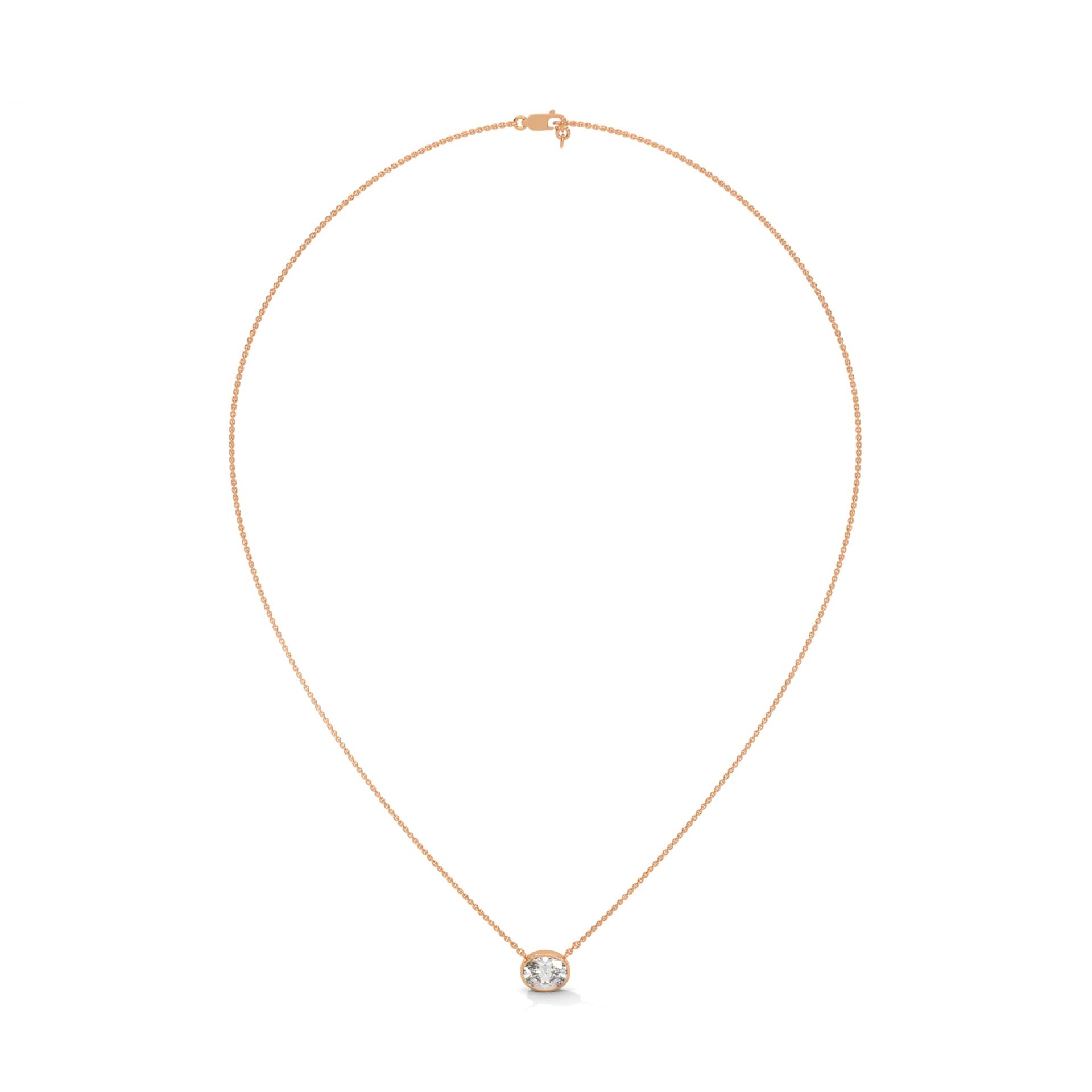 1.50carat oval cut bezel set diamond pendant