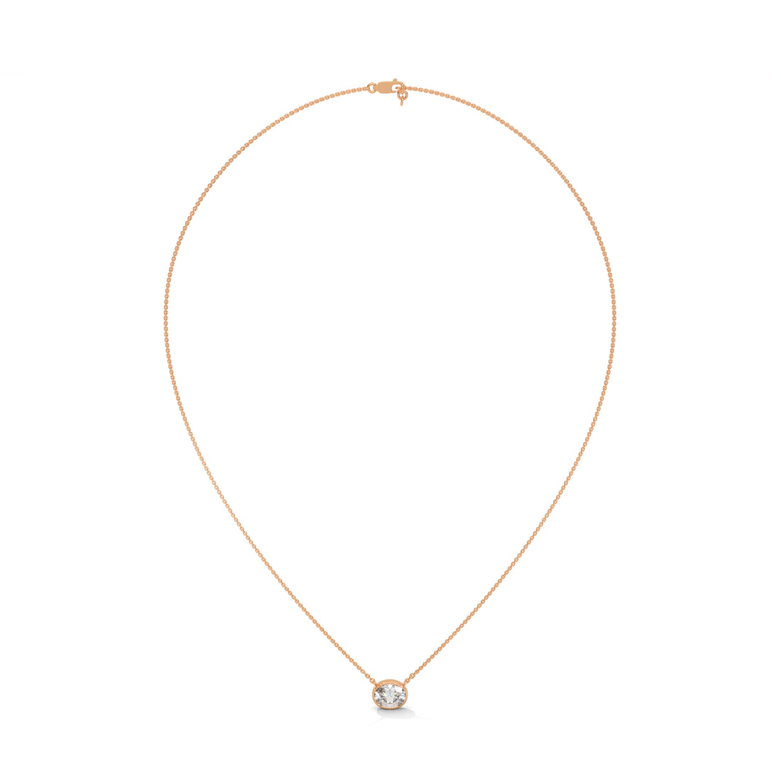 1.50carat oval cut bezel set diamond pendant