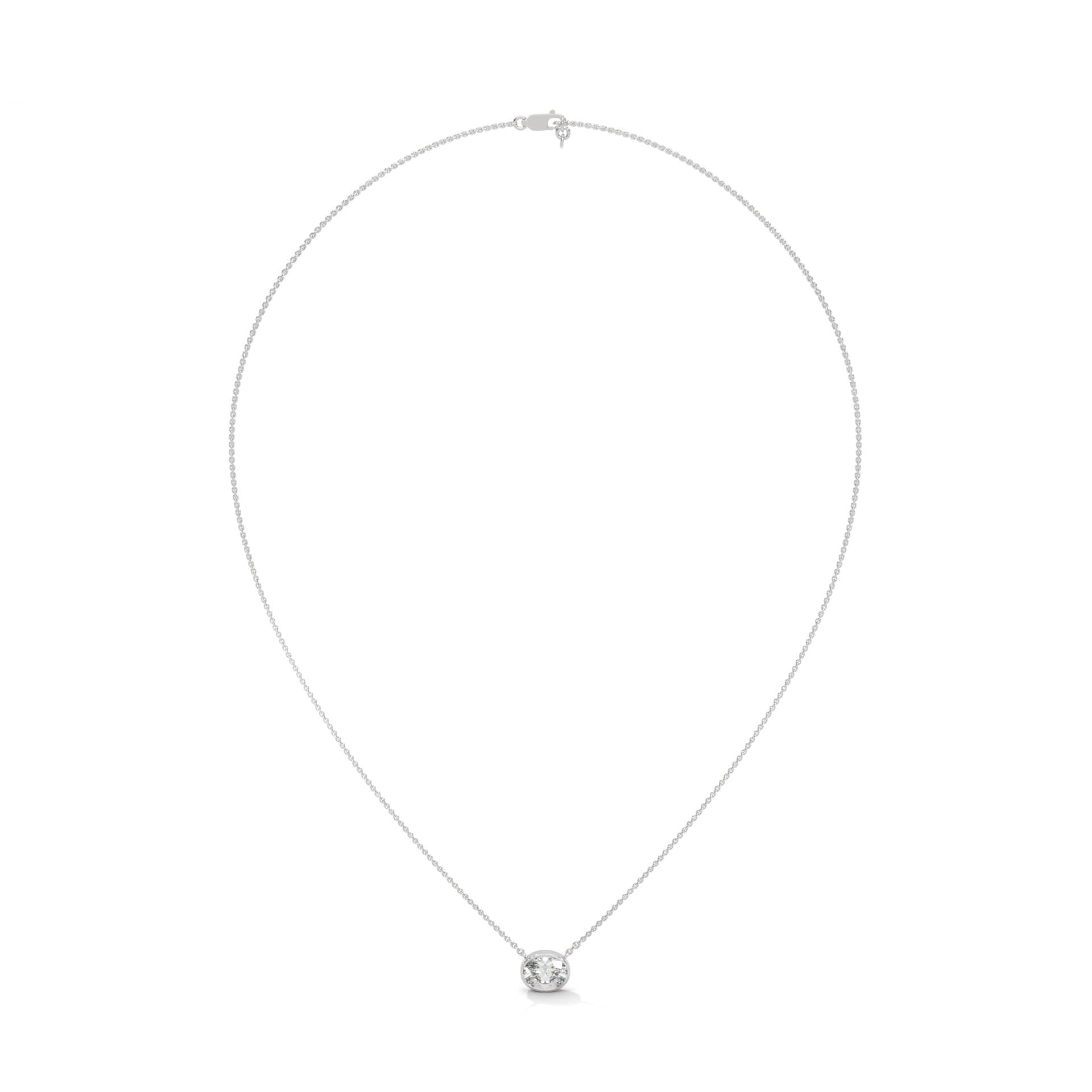 14KT Oval Diamond Pendant