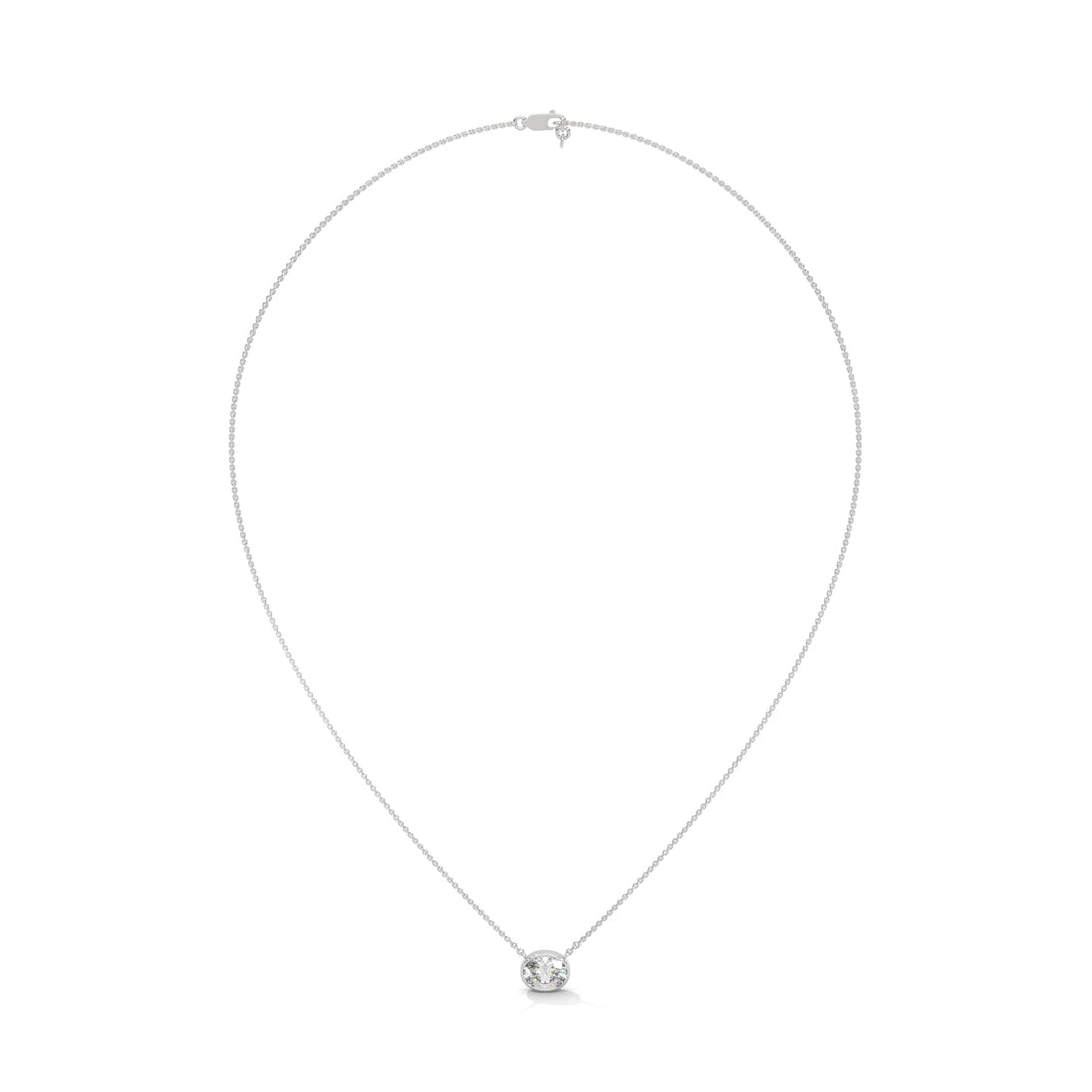 14KT Oval Diamond Pendant
