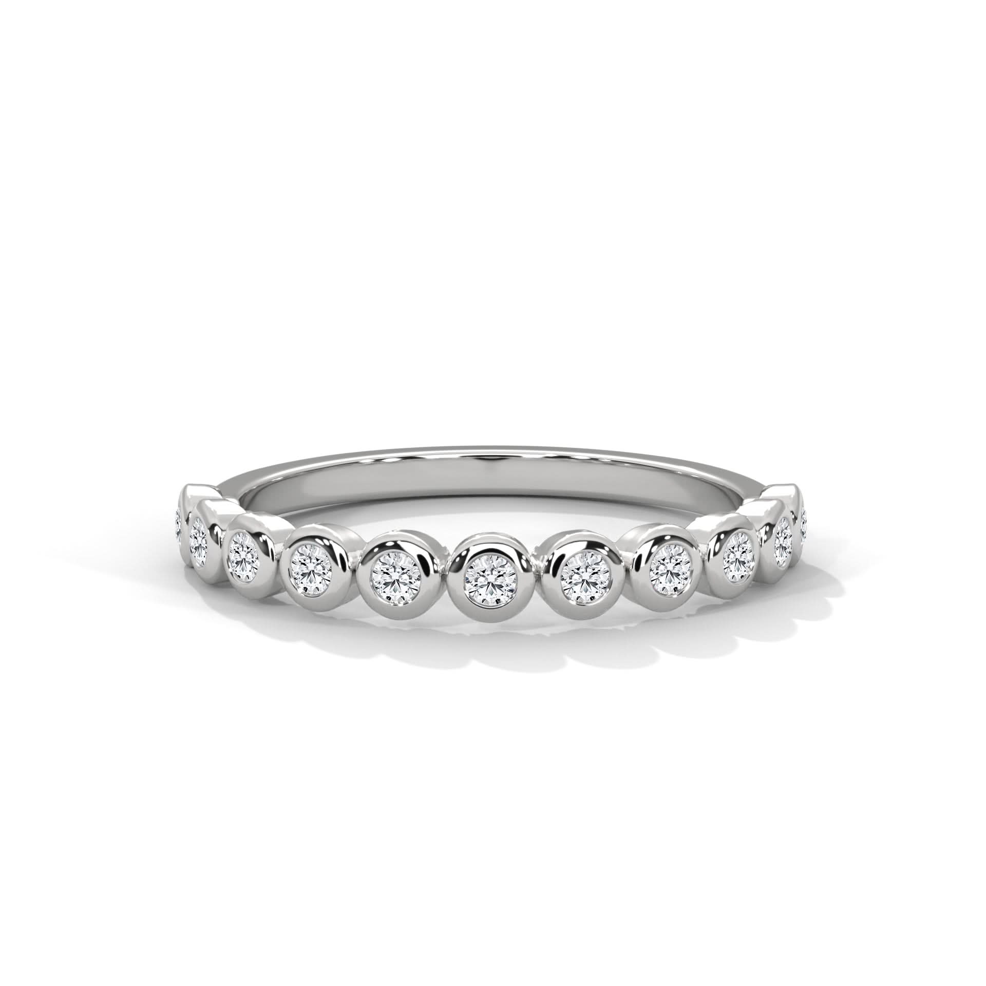 Bezel Set Diamond  Eternity White gold Ring