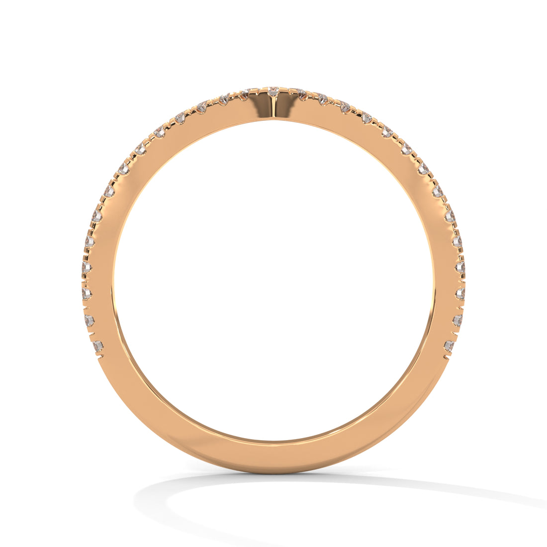 14KT Curved Band for women in Rose  Gold