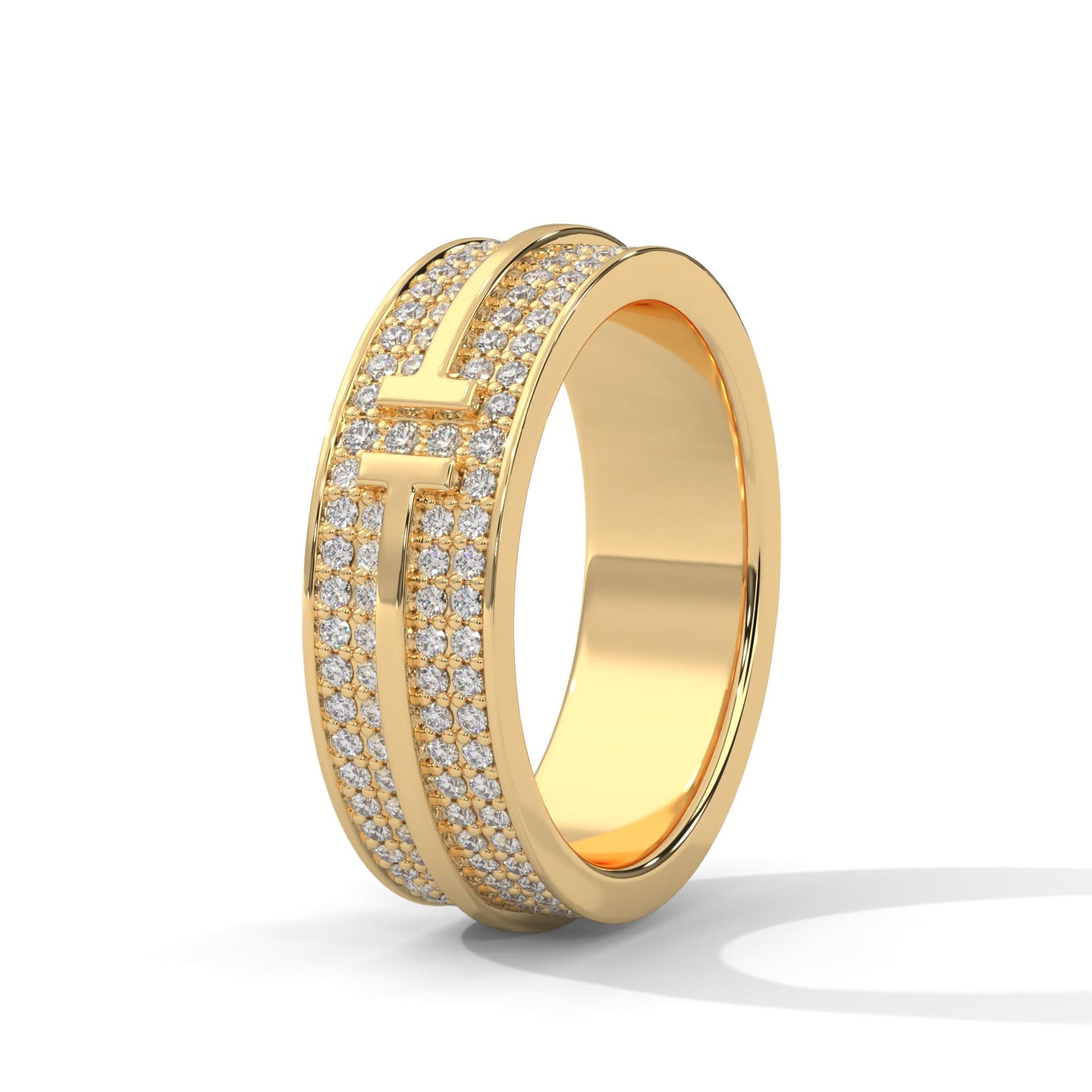Gold ring with diamond