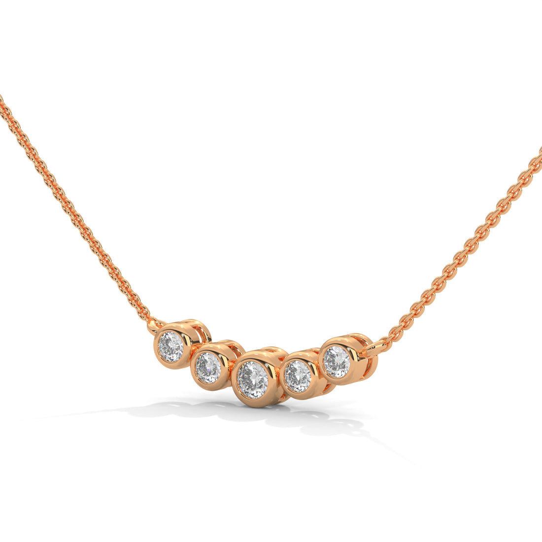 Lab diamond necklace in rose gold
