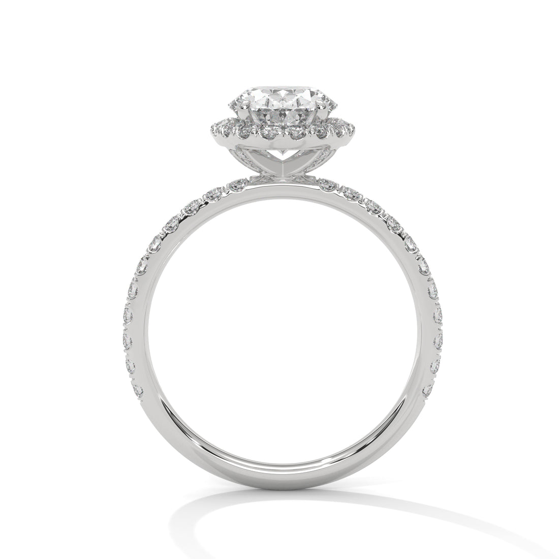 Diamond ring with a white background