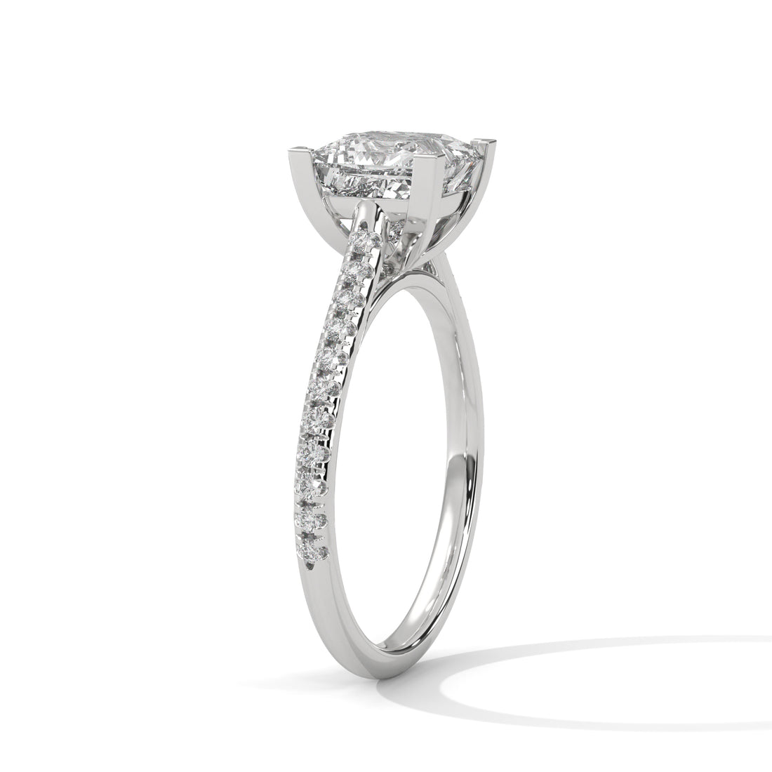 Diamond ring with a white background