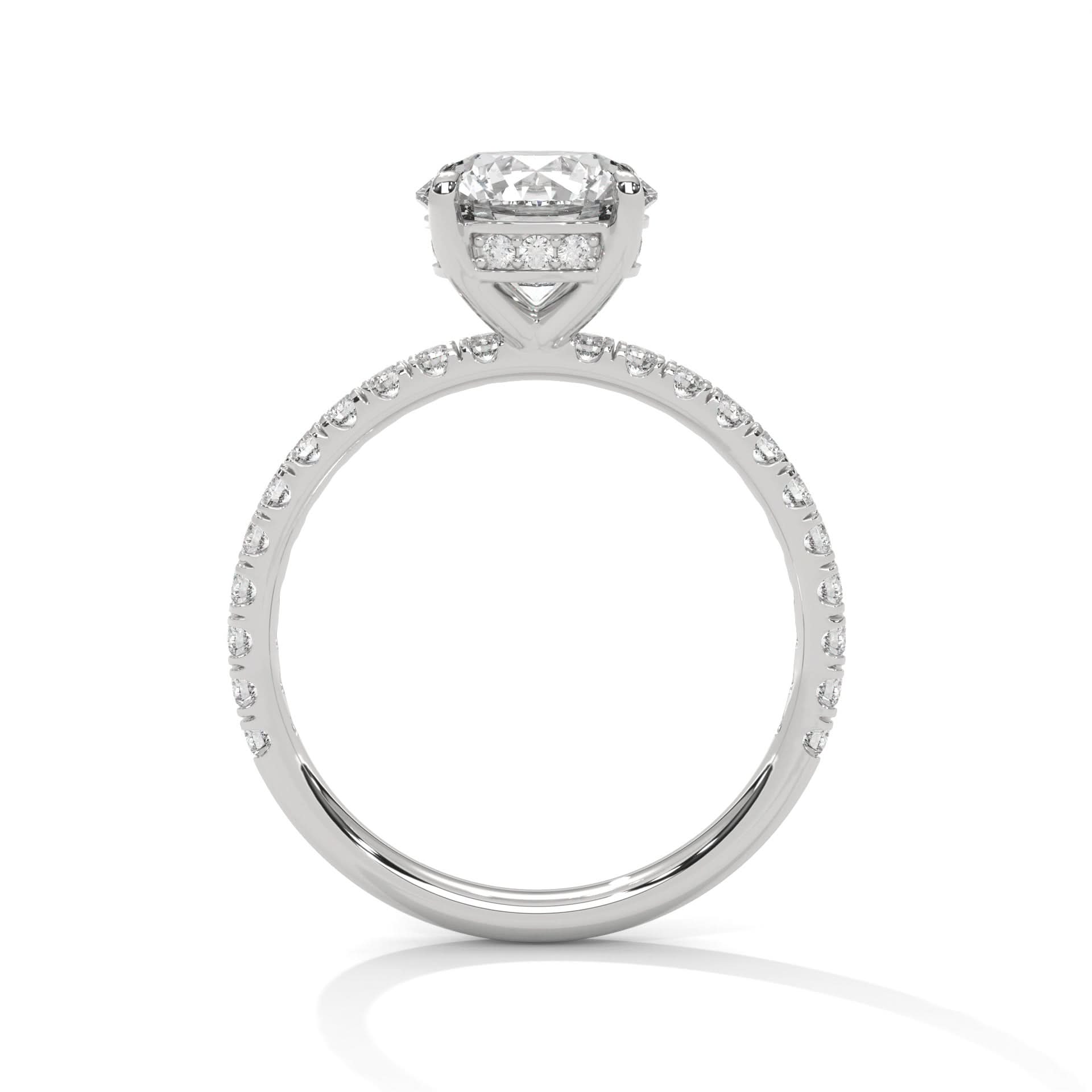 1 carat lab diamond in 14kt White gold ring