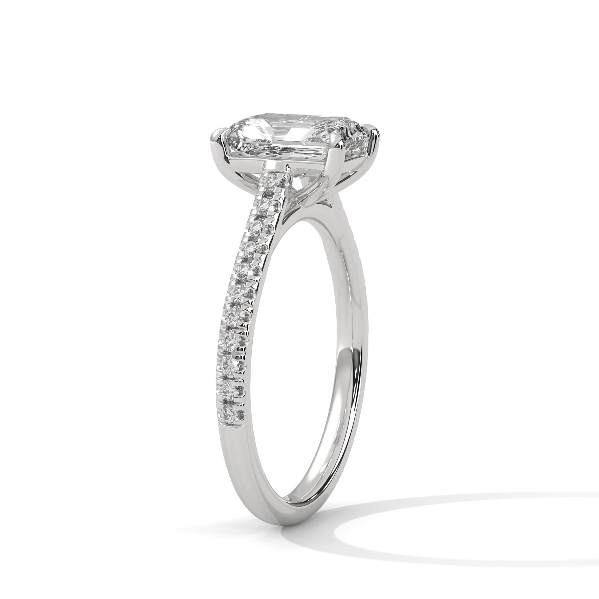 Diamond ring with a white background