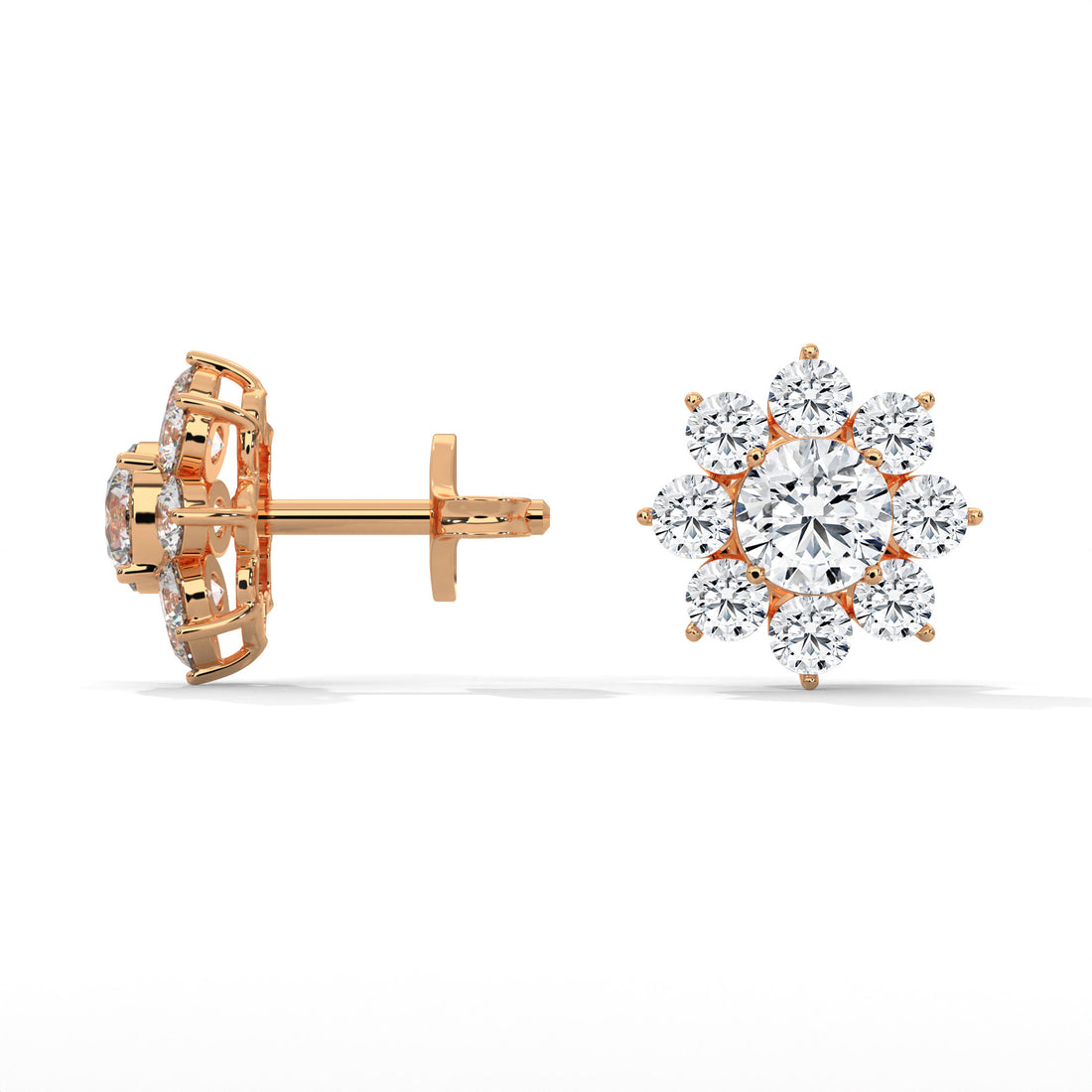 Sunburst Lab Gown Diamond Stud Earrings