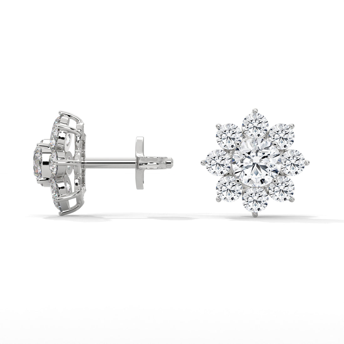 Sunburst Lab Gown Diamond Stud Earrings