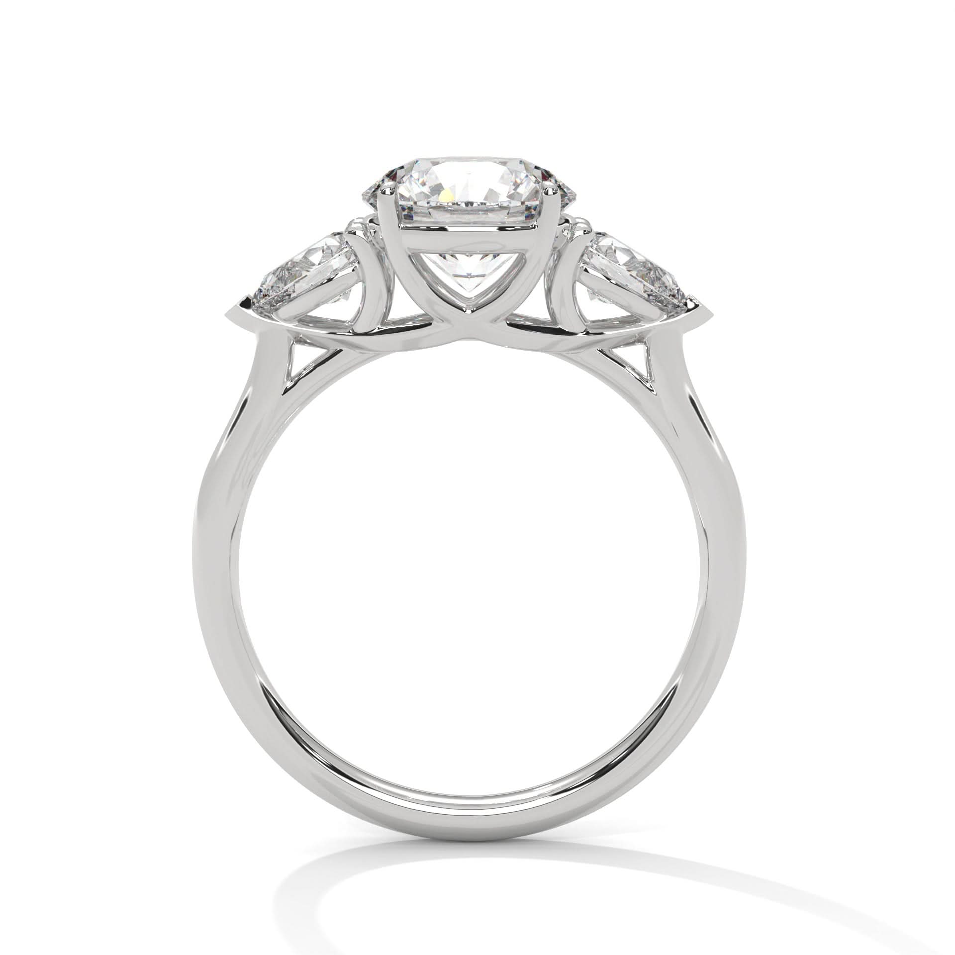 white gold three stone ring