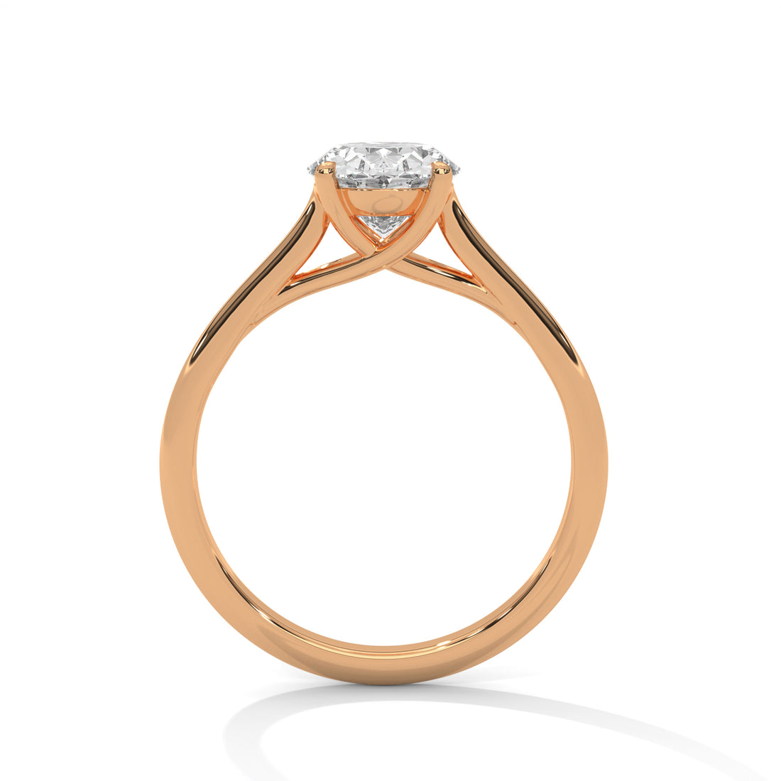 Rose gold ring with Oval lab diamond ring
