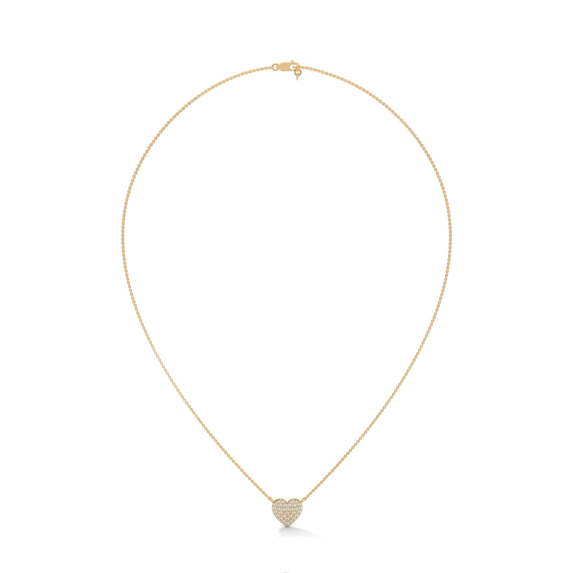 Woman Timeless Heart Pendant Encrusted with Lab Diamond