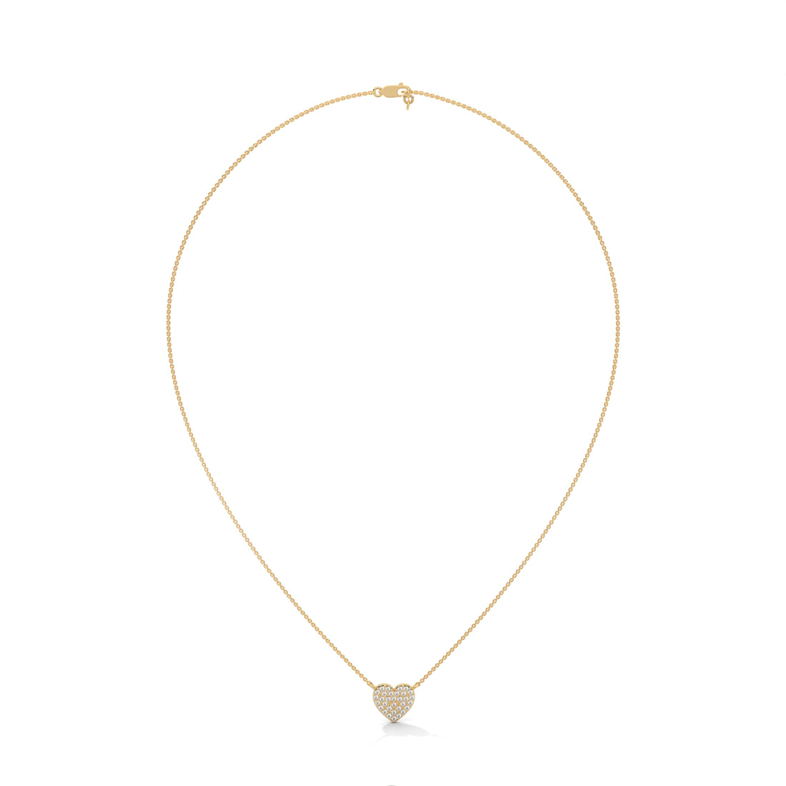 Woman Timeless Heart Pendant Encrusted with Lab Diamond