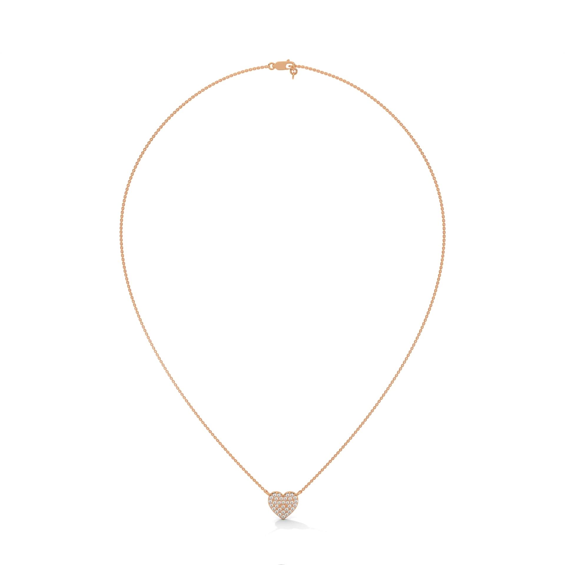 Woman Timeless Heart Pendant Encrusted with Lab Diamond