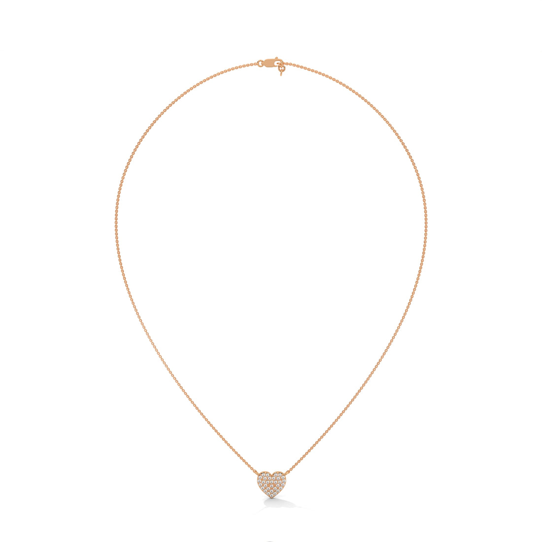 Woman Timeless Heart Pendant Encrusted with Lab Diamond