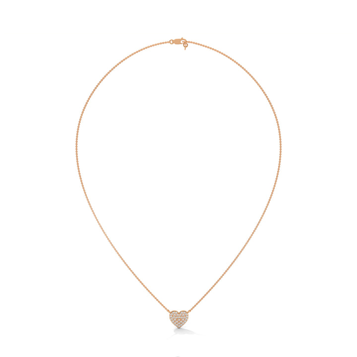 Woman Timeless Heart Pendant Encrusted with Lab Diamond
