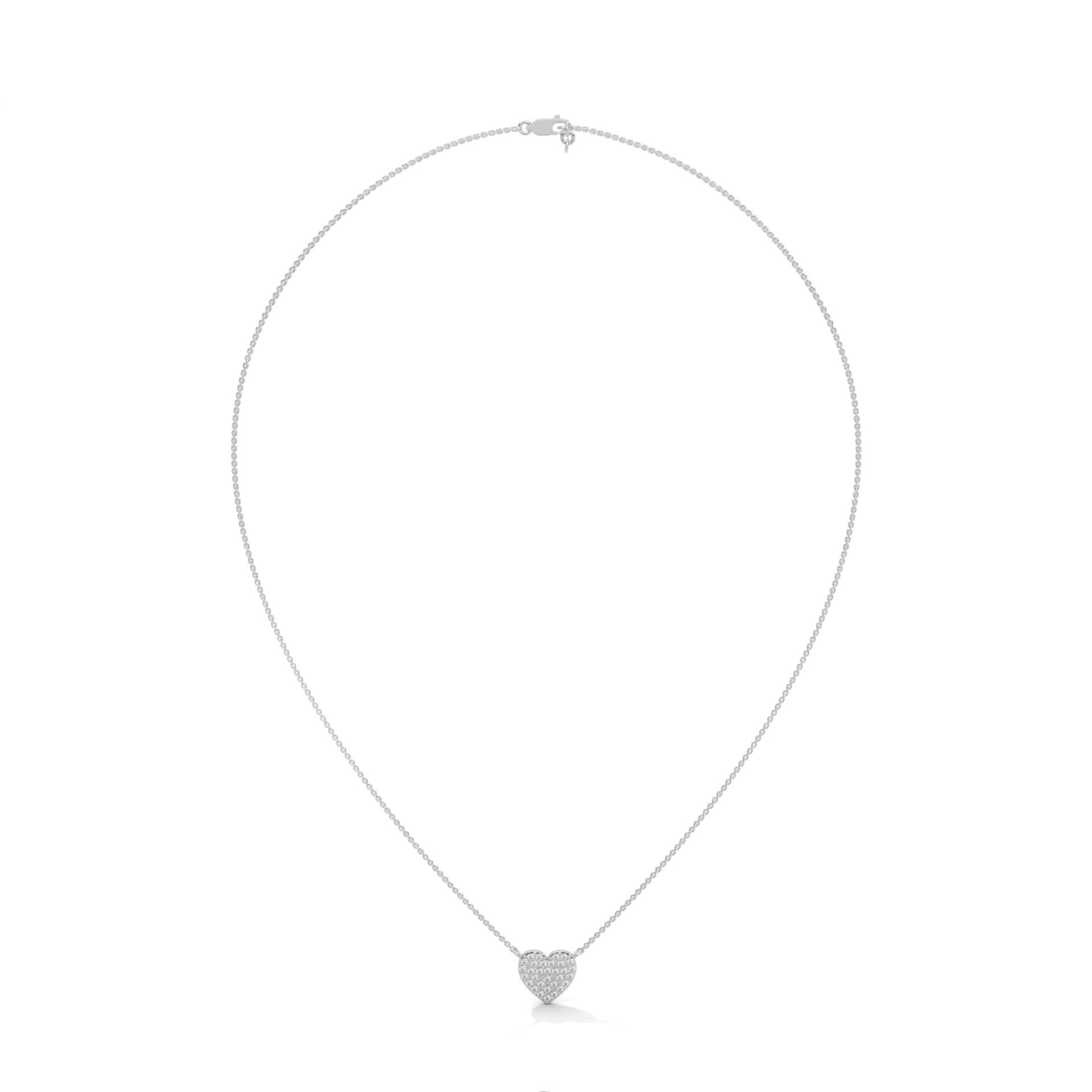 Woman Timeless Heart Pendant Encrusted with Lab Diamond