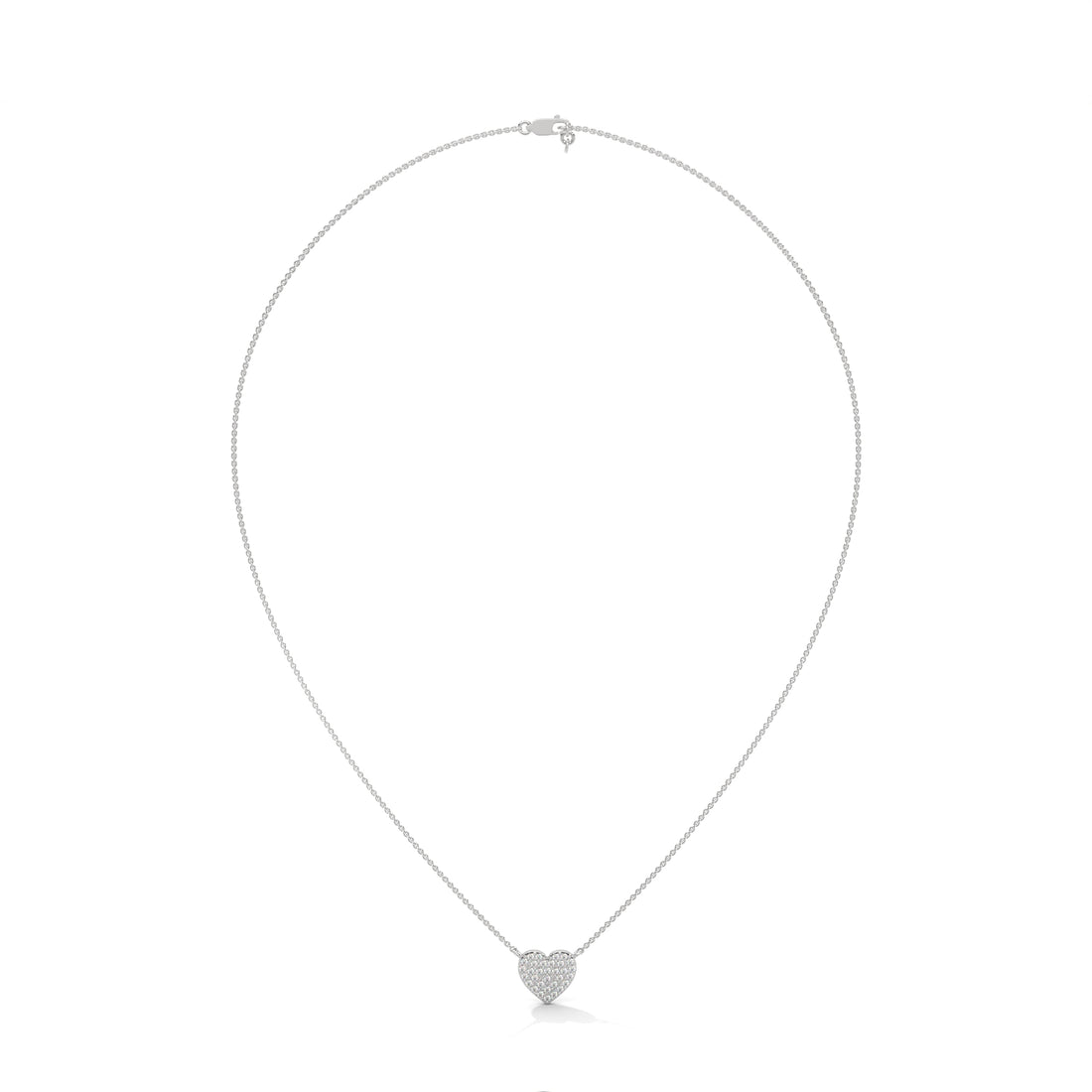 Woman Timeless Heart Pendant Encrusted with Lab Diamond