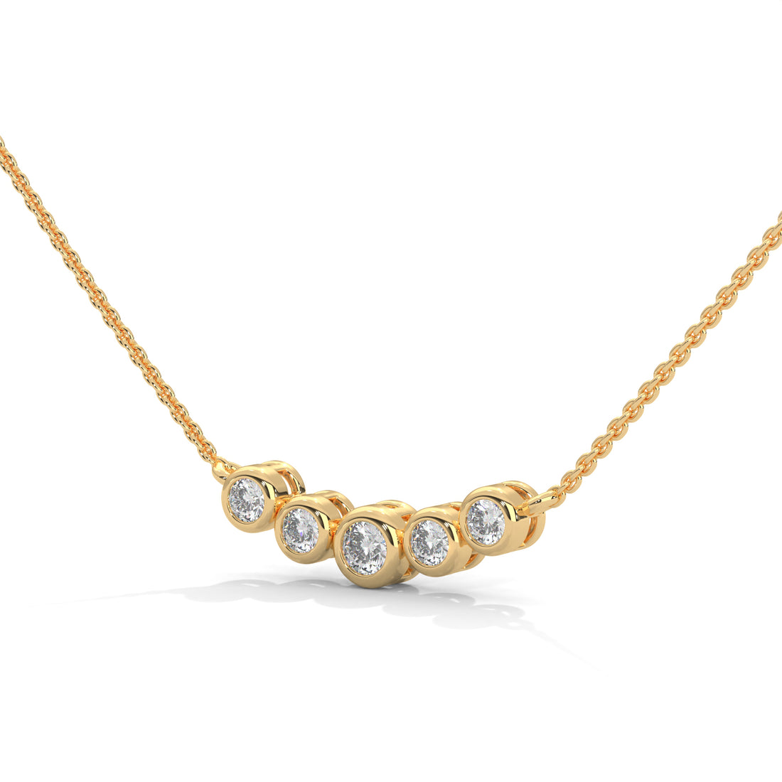 women five diamond lab necklace