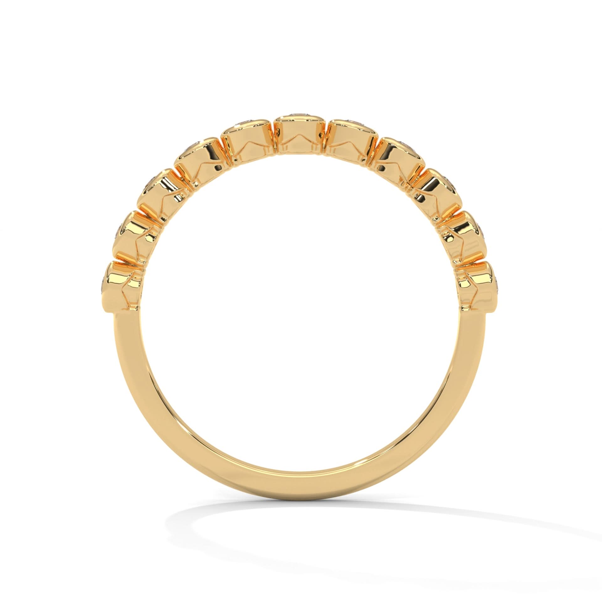18KT Bezel Set Round Lab Diamond Eternity Band With Gold