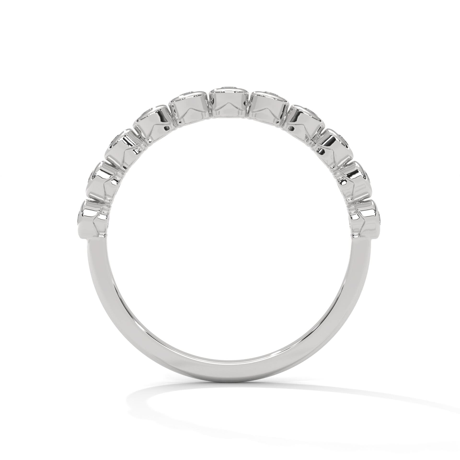 18KT Bezel Set Round Lab Diamond Eternity Band With White Gold