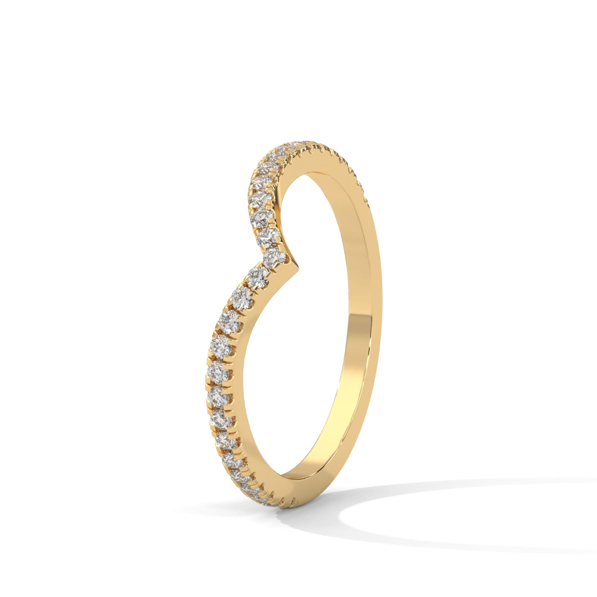 18KT Curved Band in Gold
