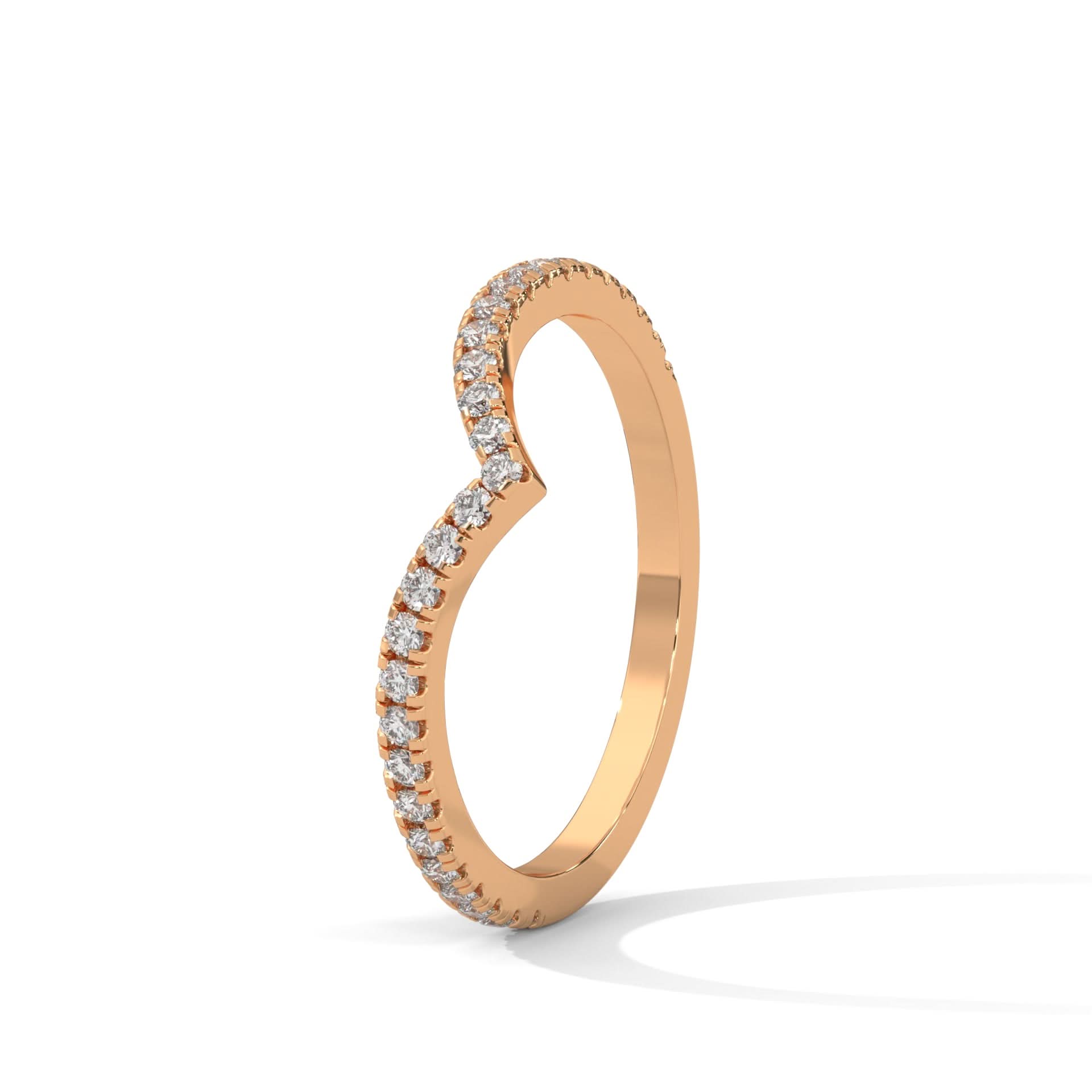 18KT Curved Band in Rose Gold