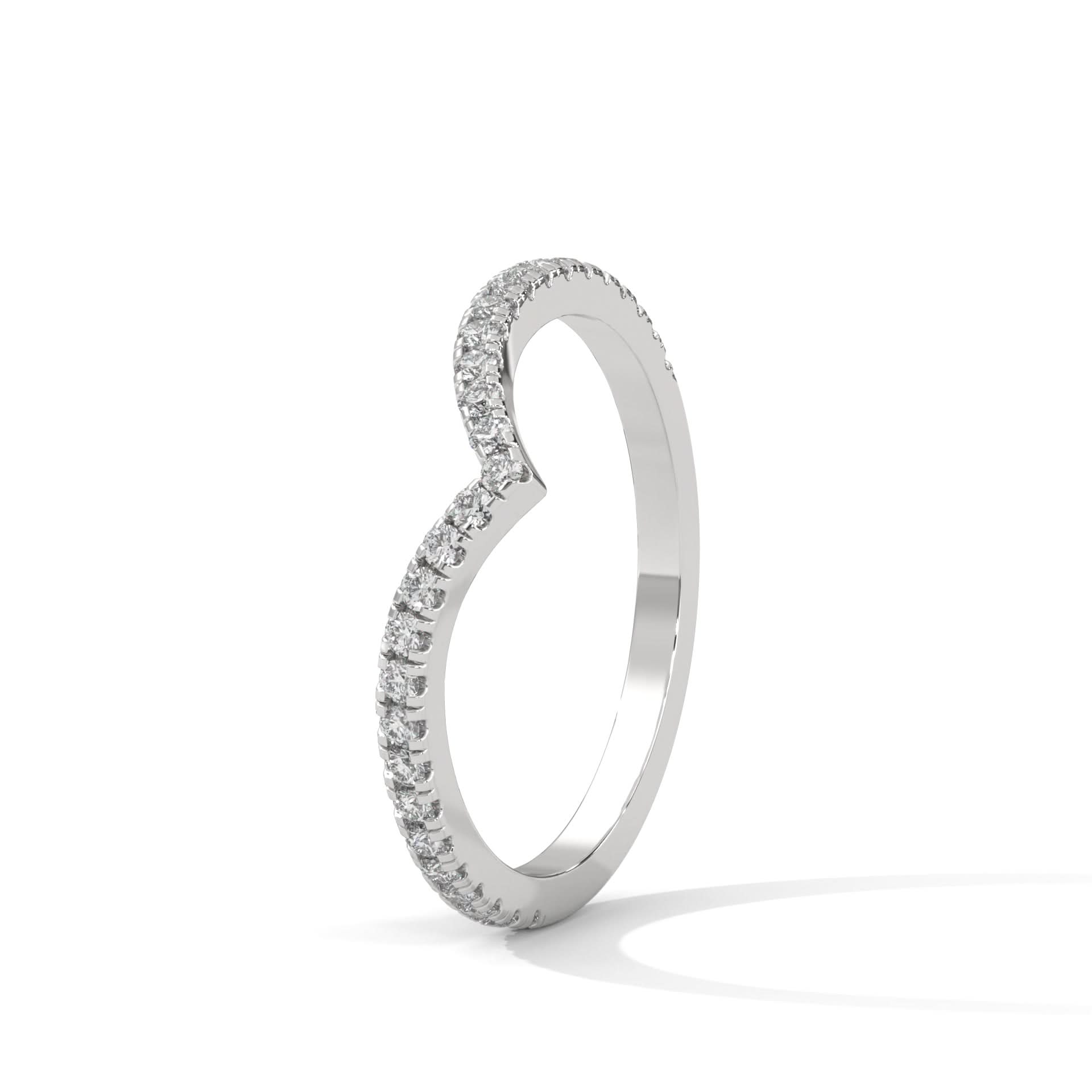 18KT Curved Band in White Gold