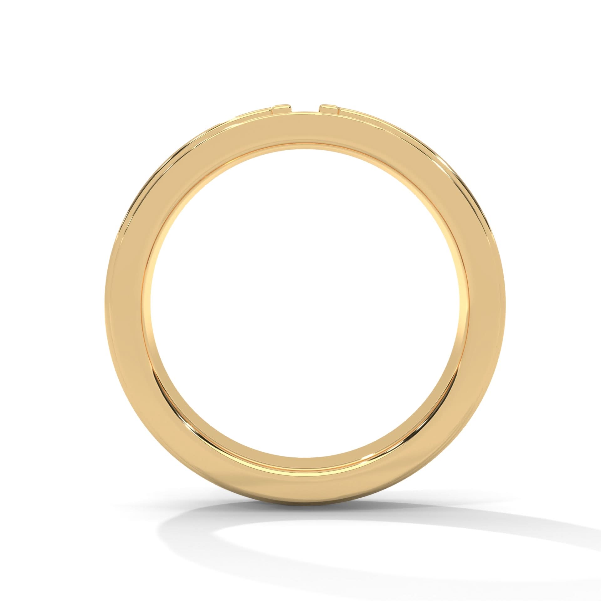 Gold ring on a white background