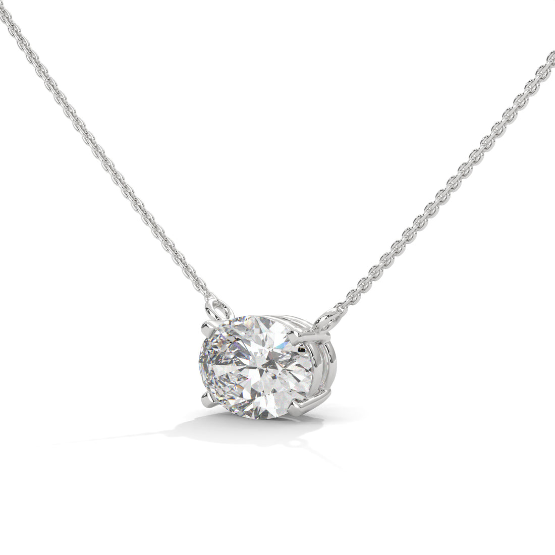 Diamond necklace on a white background