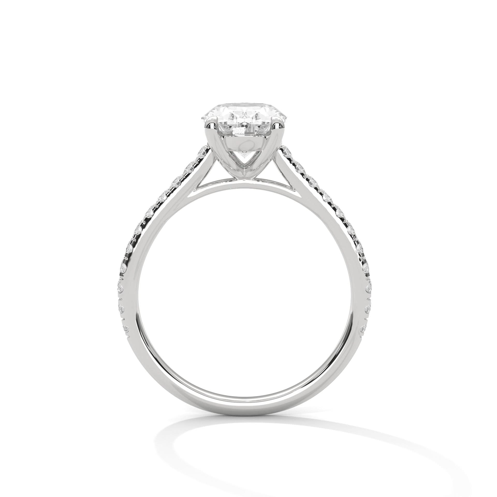 Diamond ring with a white background