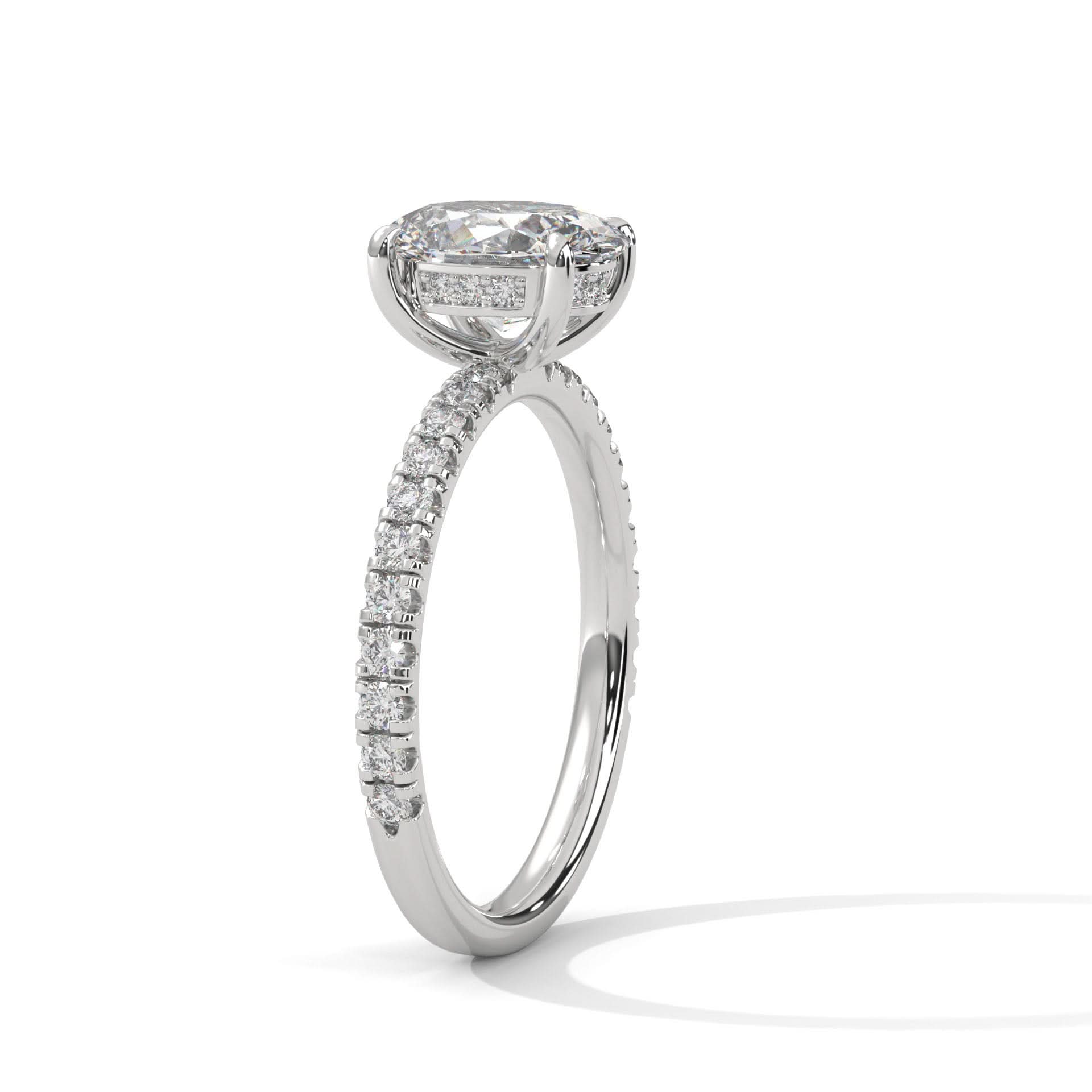 Diamond ring with a white background