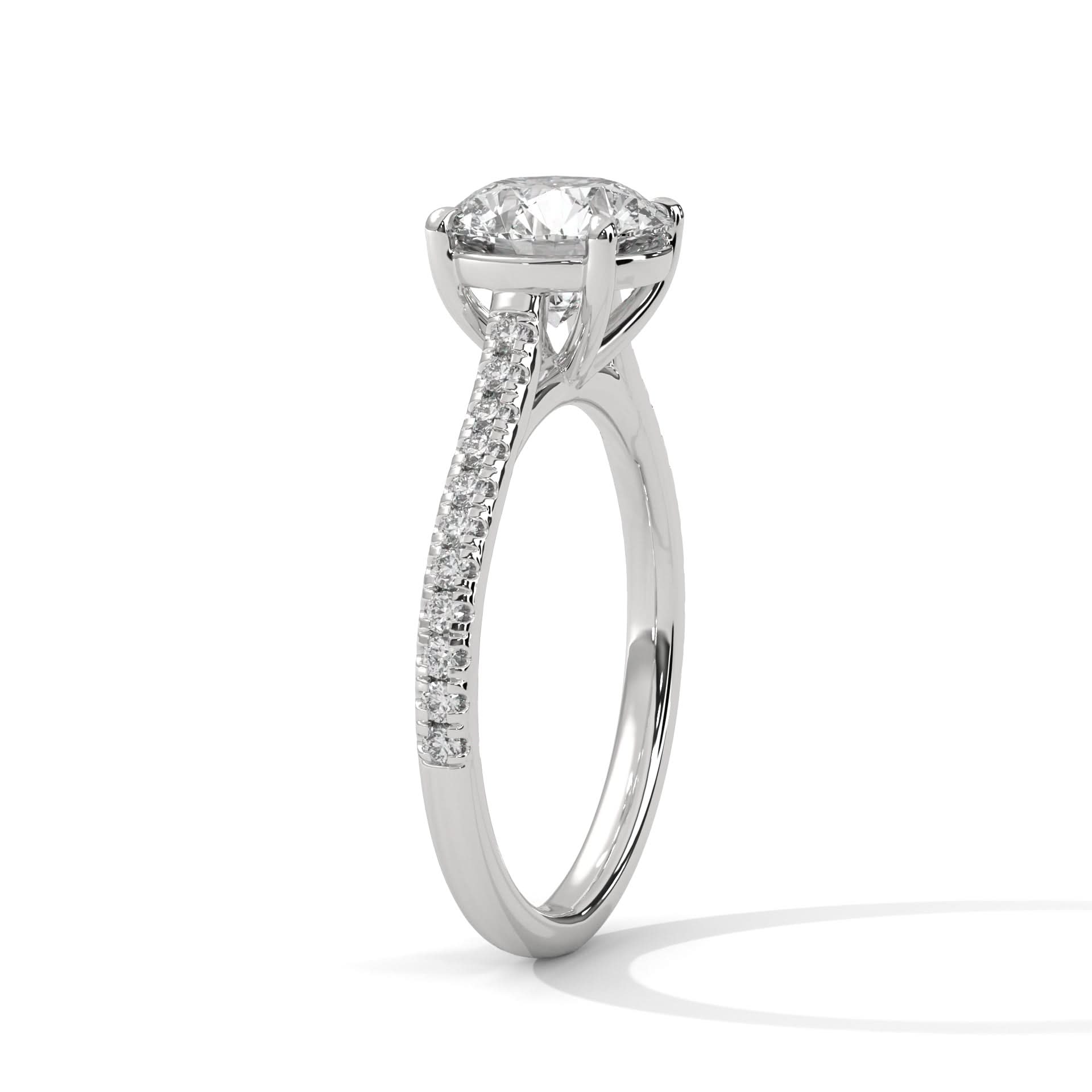 Diamond ring with a white background