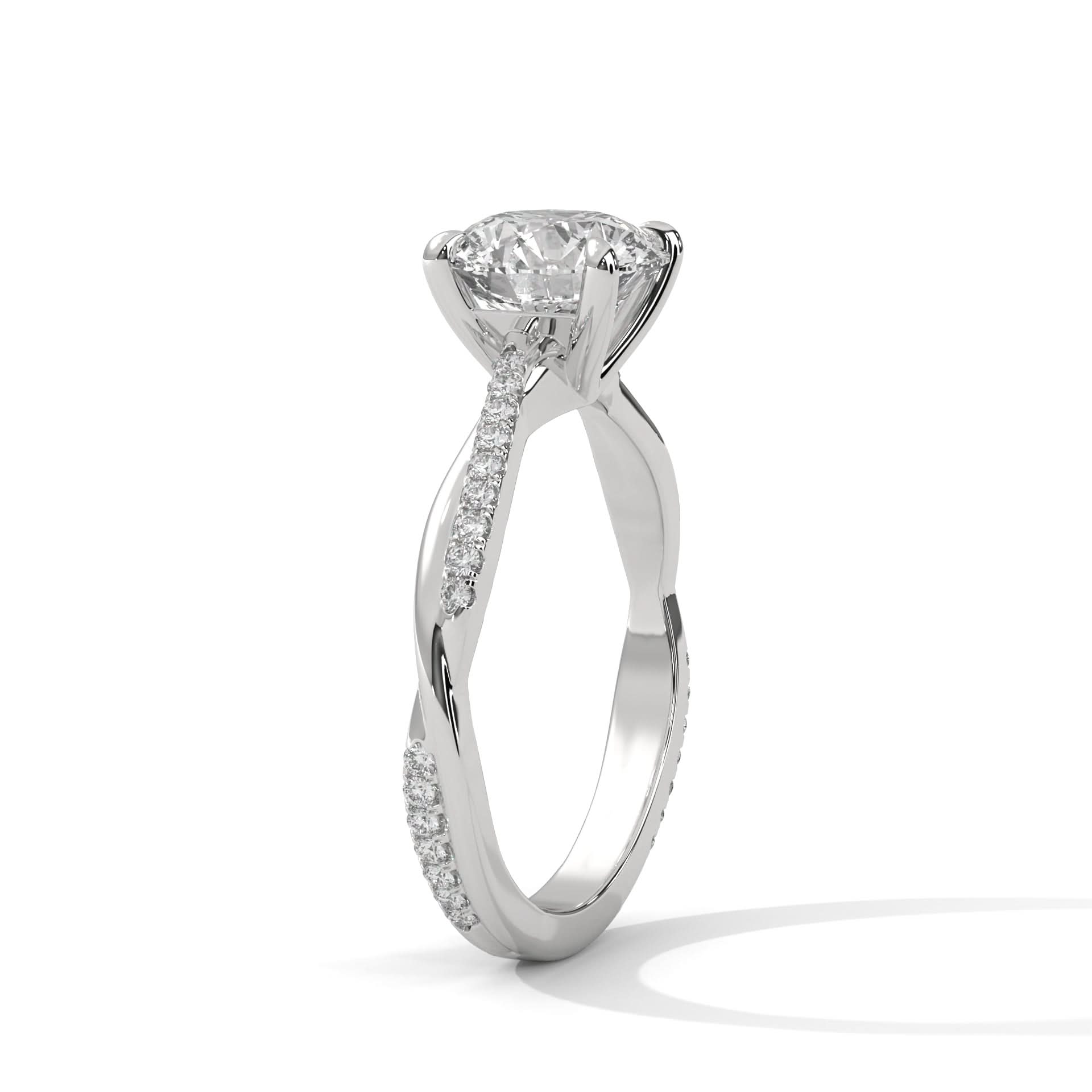 Diamond ring with a white background
