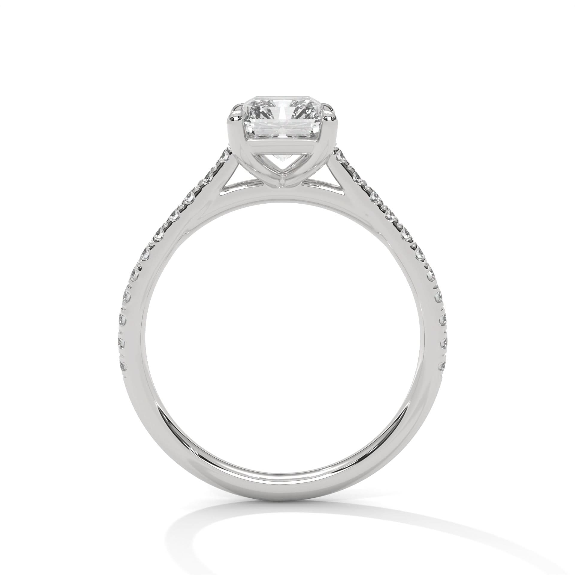 Diamond ring with a white background