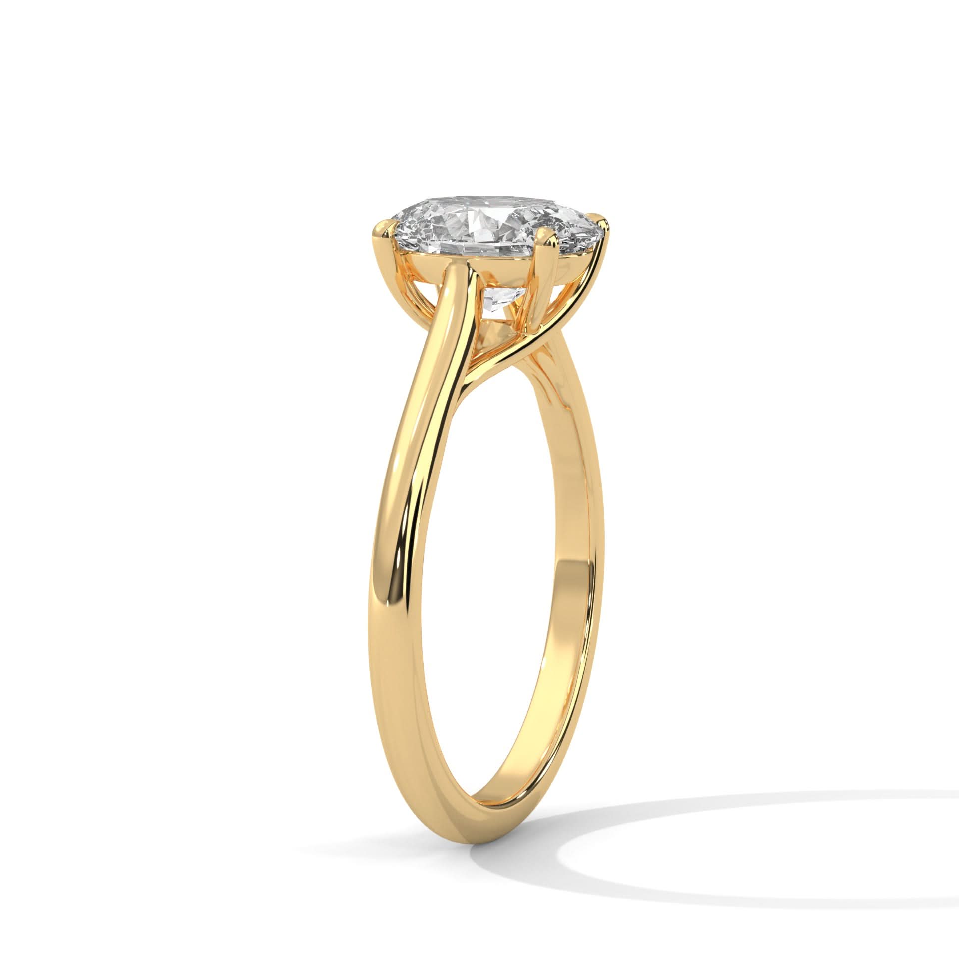 gold ring with Oval lab diamond ring
