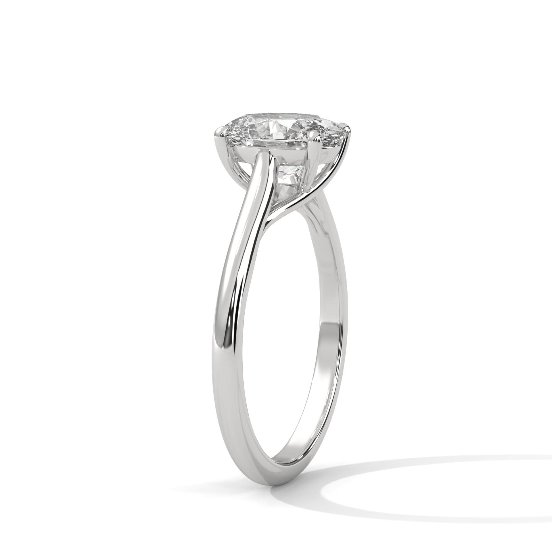 White gold ring with Oval lab diamond ring