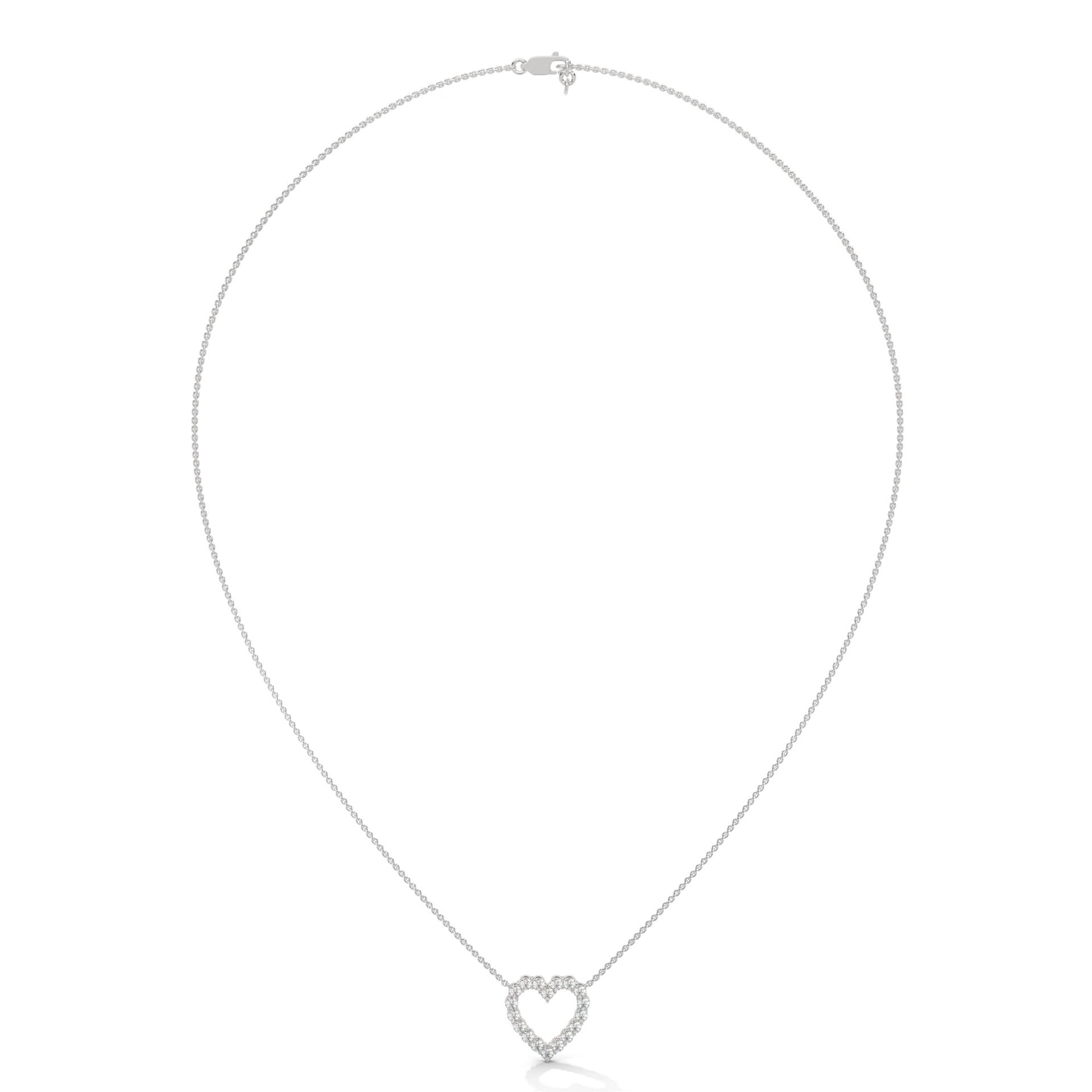 Silver heart-shaped pendant necklace