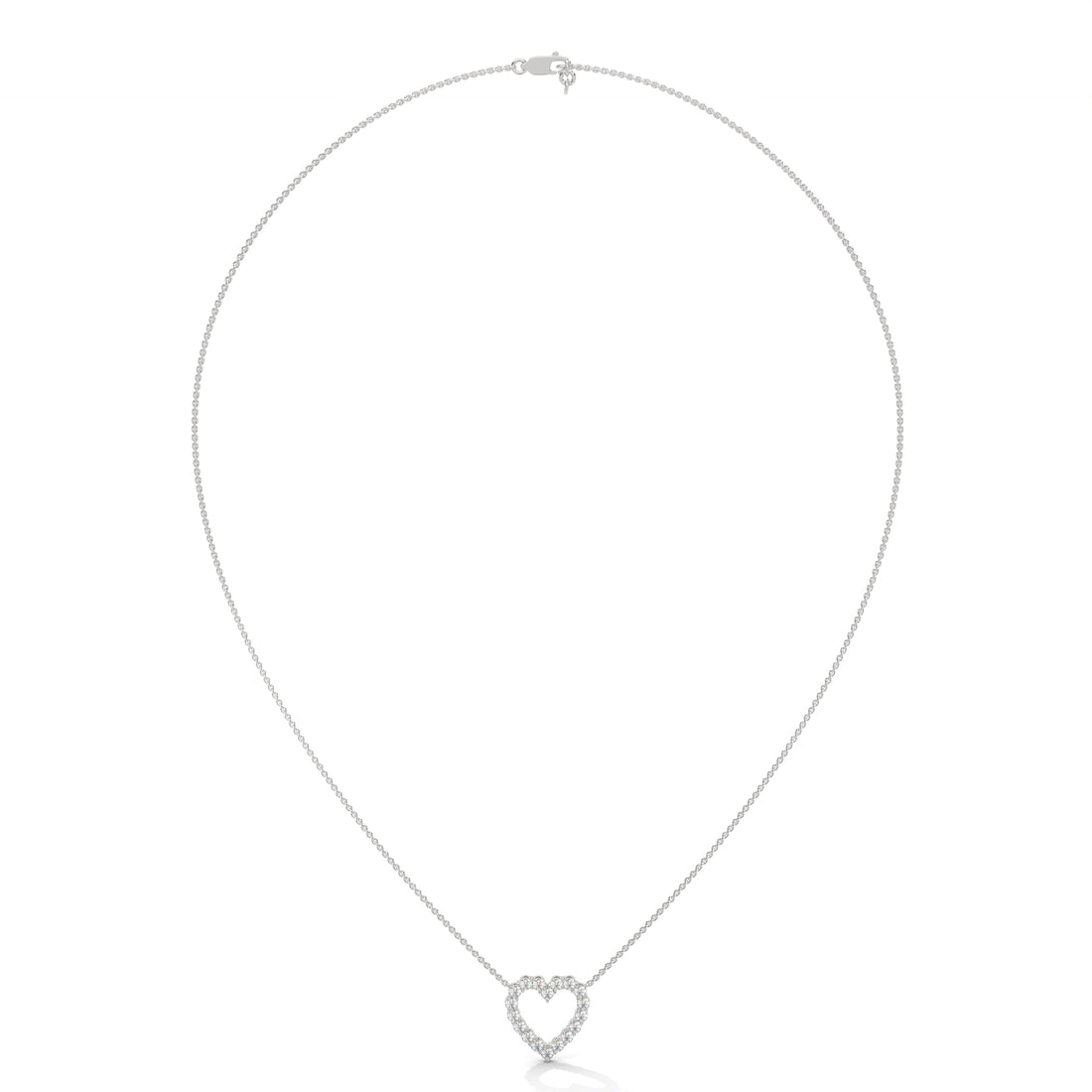 Silver heart-shaped pendant necklace