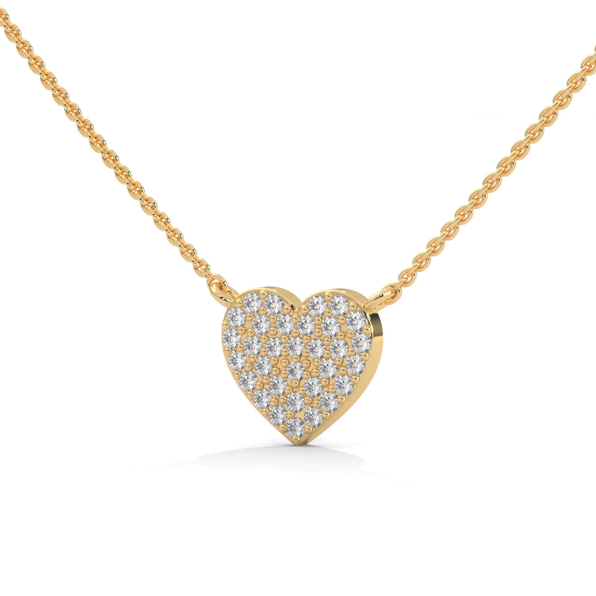 Woman Timeless Heart Pendant Encrusted with Lab Diamond