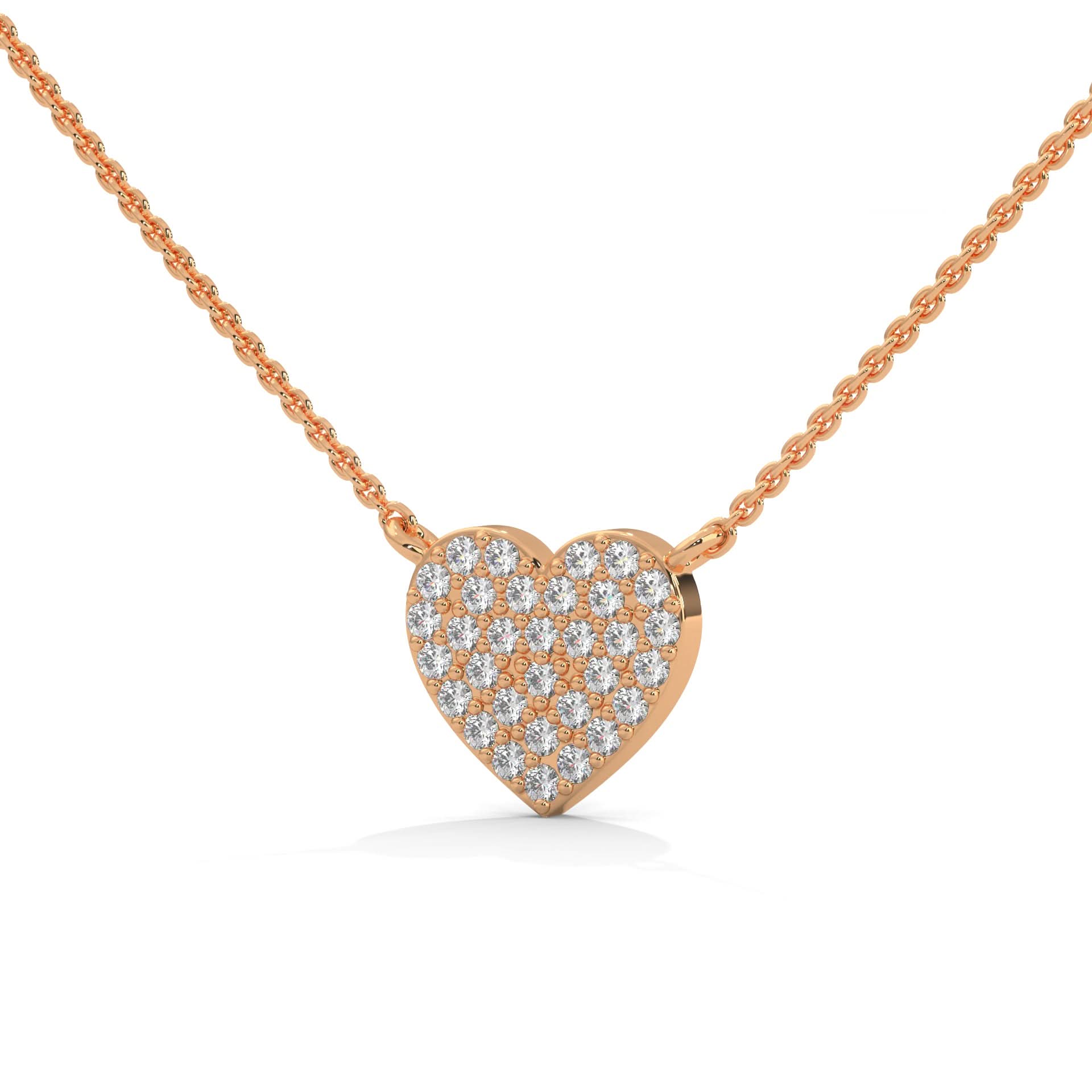 Woman Timeless Heart Pendant Encrusted with Lab Diamond