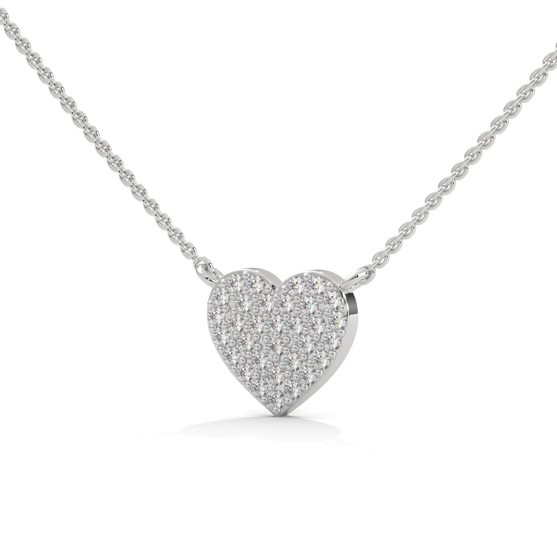 Woman Timeless Heart Pendant Encrusted with Lab Diamond