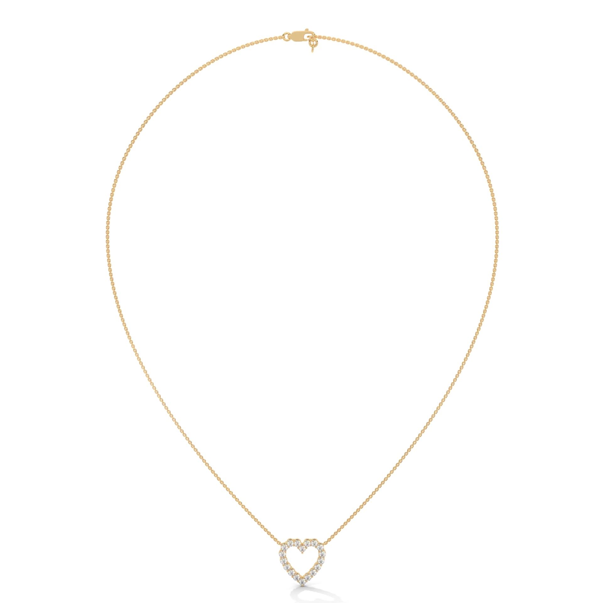 Gold necklace with a heart-shaped pendant 
