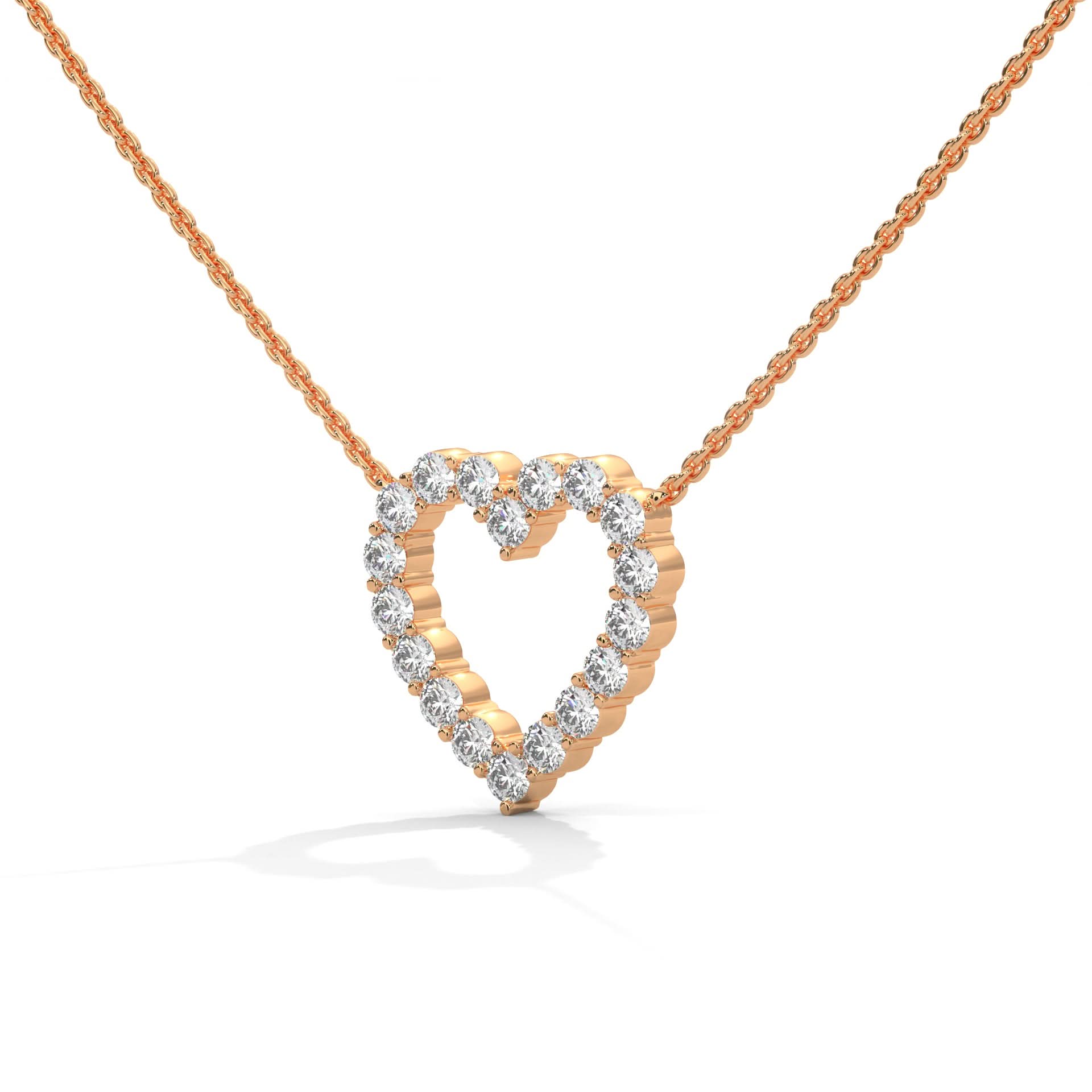 1 CT Lab Diamond Heart Neckless 