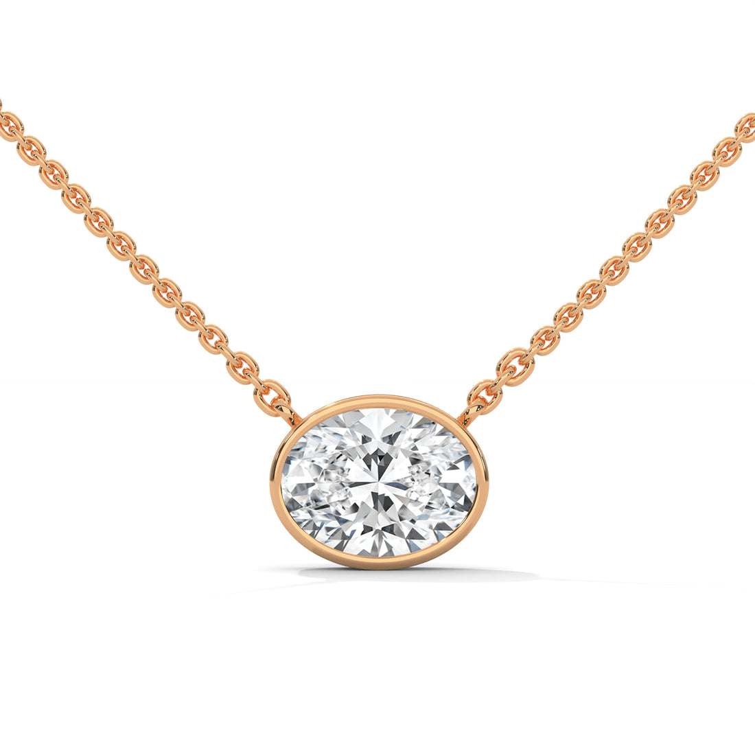 1 carat oval lab grown diamond necklace