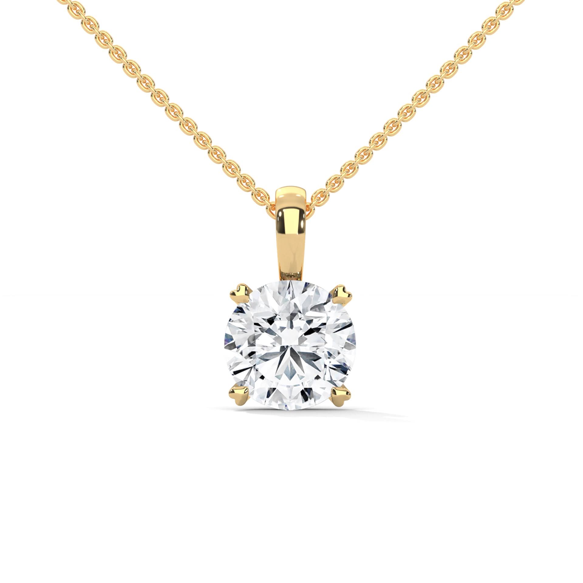 Women four prong lab diamond necklace